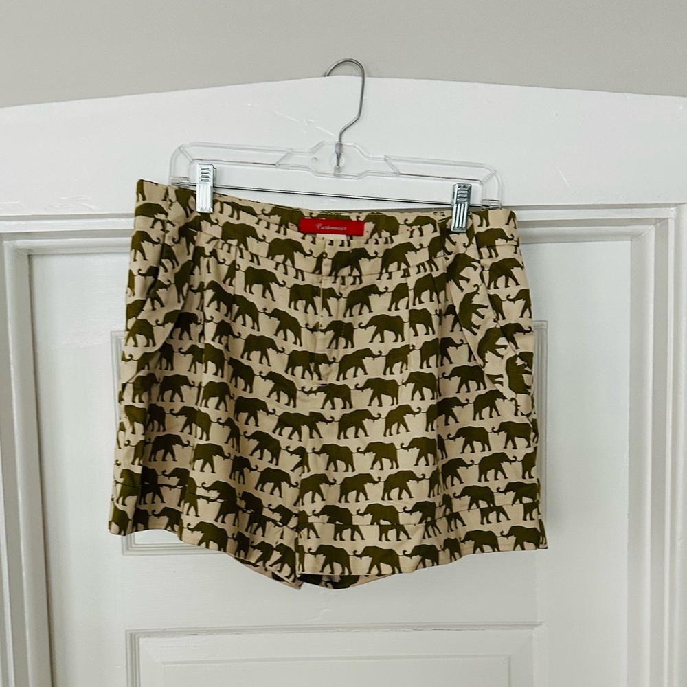 Anthropologie/Cartonnier elephant print shorts
